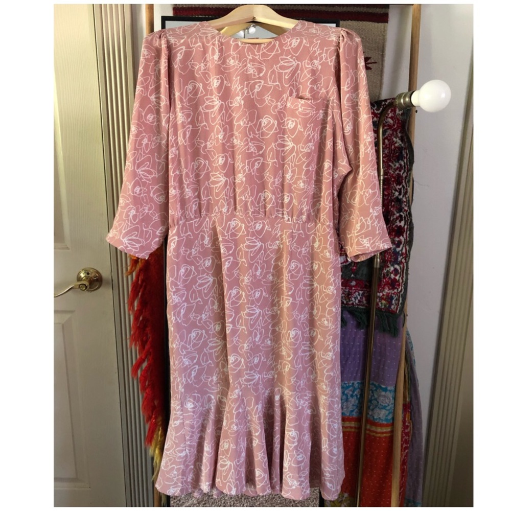 Floral Line Drawing Fit and Flare Dress